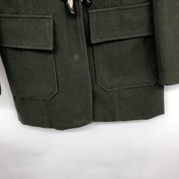 Thread  & Supply Hunter Green Hooded Wool Blend Duffle Coat size S - Picture 12 of 14